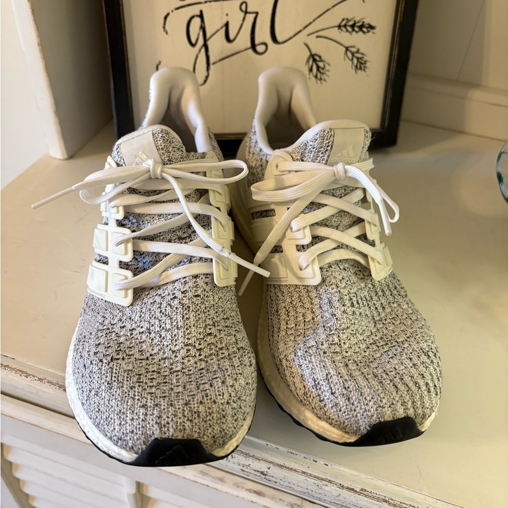 adidas White and Gray Athletic Shoes